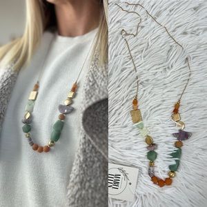 Mabel Ellen Boutique Chic gold beaded fashion necklace